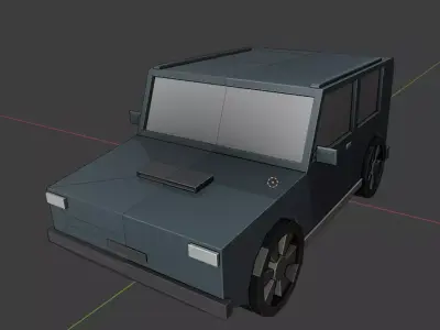 Low poly terrain vehicle jeep Free low-poly 3D model