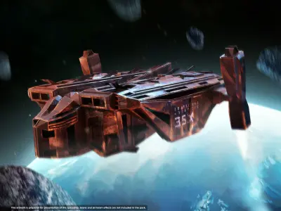 3D Low Poly Sci-Fi Spaceship Free low-poly 3D model