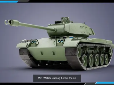 M41 Walker Bulldog plus skins 3D Model Pack