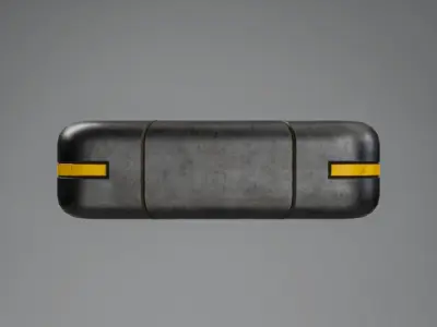 Sci-fi Worn Industrial Utility Case Low-poly 3D model