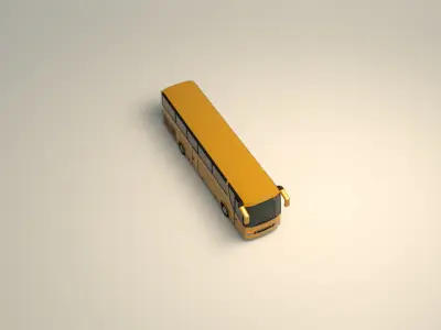 Low Poly Coach Bus 02 Low-poly 3D model