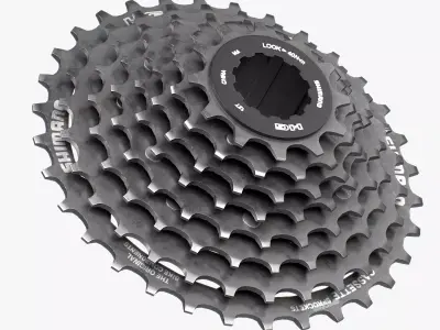 Shimano CSHG 200-8 Speed Cassette Silver Low-poly 3D model