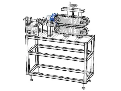 Spiral Wrap Cable Feeding and Cutting Machine 3D model