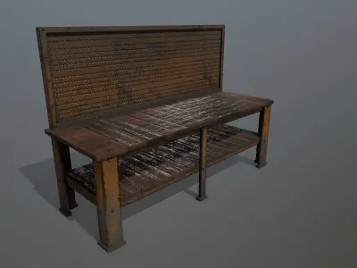 workbench industrial bench Low-poly 3D model