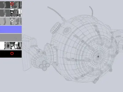 Sphere drone Low-poly 3D model buy