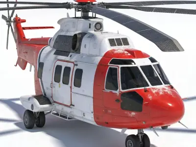 Realistic Rescue Helicopter 3d model Low-poly 3D model