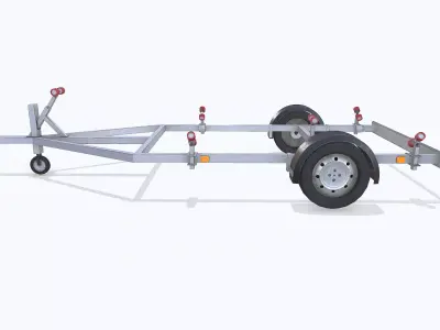 Boat Trailer Low-poly PBR Low-poly 3D model