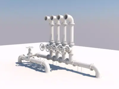 Industrial Pipes 3D model get