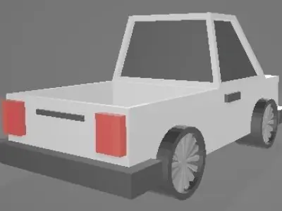 Blocky Truck Free low-poly 3D model