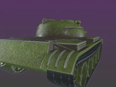 T-55 Tank 3D Model Free low-poly 3D model