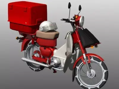 JAPAN POST SHORT CAB Motor Cycle 3D model