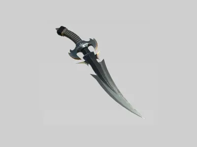 Medieval Dagger 01 Dark - Fantasy Character Weapon Low-poly 3D model