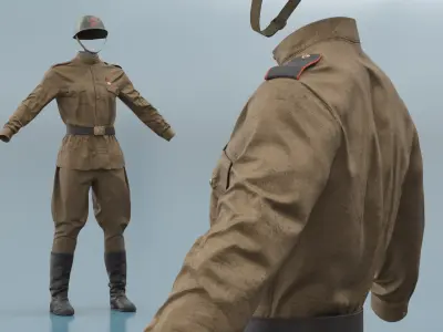  Soviet Soldier WWII Combat Uniform 