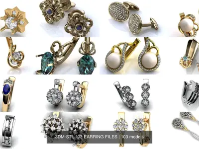 3DM-STL 132 EARRING FILES 3D Model Pack