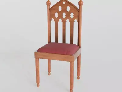 Medieval chair 3d model  Free low-poly 3D model