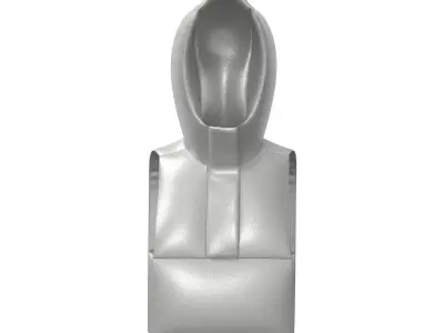 Grey Padded Hood Warmer 3D model