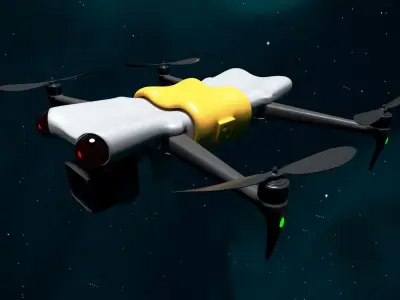 Animated Camera Quadcopter Drone 3D model