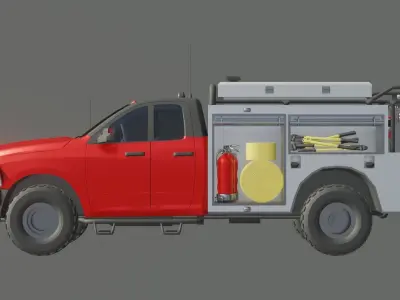 Fire Rescue Car 3D Model Low-poly 3D model