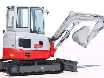Takeuchi TB350R Short Tail Swing Excavator 3D model