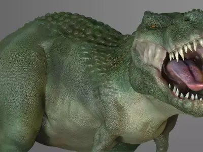 Game Ready Low Poly Dinosaur T-rex Low-poly 3D model