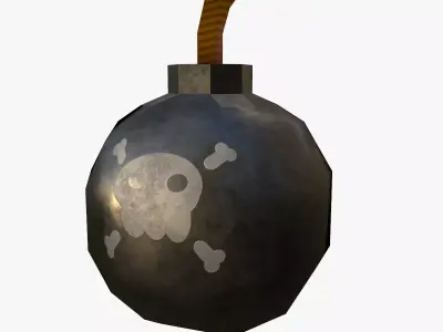 Cartoon Bomb Low-poly 3D model