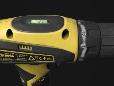 Hand Drill PBR Game-Ready Low-poly 3D model