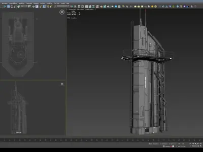 Sci-Fi Building 004 Industry-PBR Low-poly 3D model