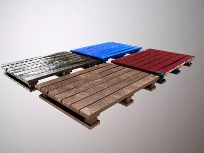 Wood Pallet Low-poly 3D model order