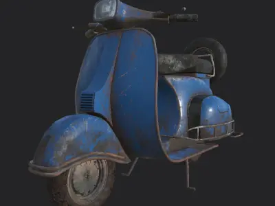 Bikes and Vespa Free low-poly 3D model
