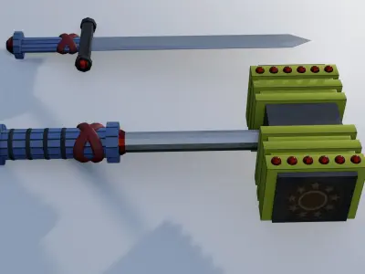 Game Weapons Free low-poly 3D model