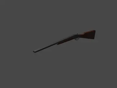Lowpoly double-barrel shotgun Low-poly 3D model