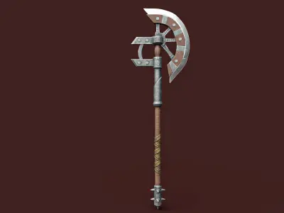 Steampunk Axe Low-poly 3D model purchase