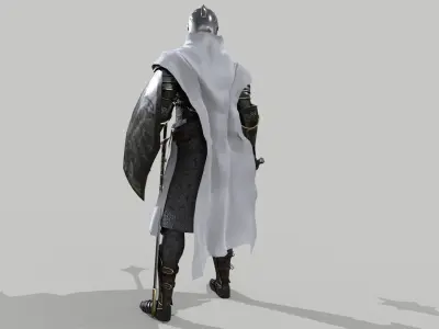 White Knight Low-poly 3D model