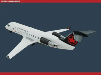 CRJ200 Air Canada Low-poly 3D model