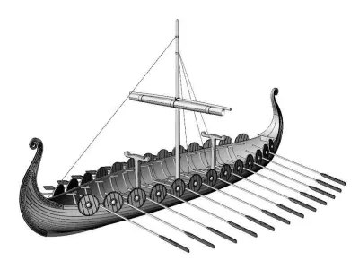 Drakkar viking ship 3D model by utertomahawk