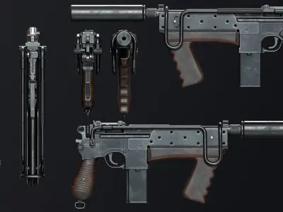PBR Mauser M712 Assault Carbine Low-poly 3D model