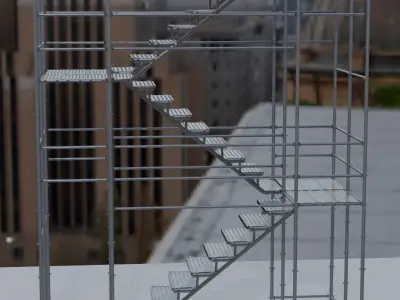 Staircase for construction and industry Scaffolding 3D model