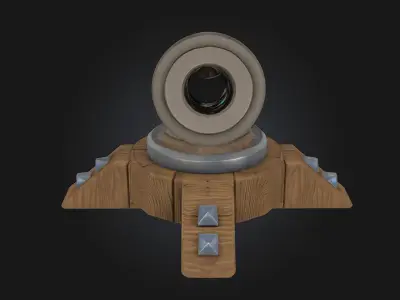 Cannon Turret  Stylized Heavy Artillery Model 3D model