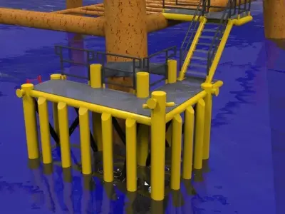 Boat landing platform Free 3D model