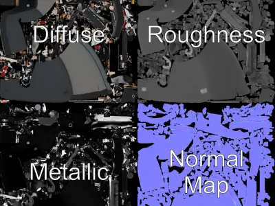 Vintage Typewriter D Model Pack Low-poly 3D model