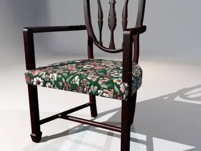 3D Model Antique Dining Chair 3D model