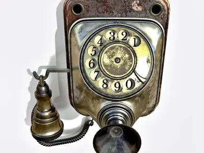 Antique telephone Low-poly 3D model