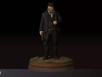 Western Character Joseph - Survival RPG Cowboy Man Low-poly 3D model