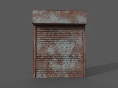 Metal industrial door Low-poly 3D model purchase
