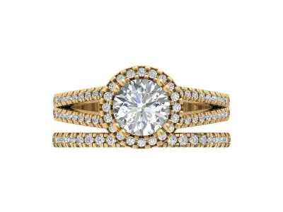 Solitair Ring Bridal Set 3D print model 59