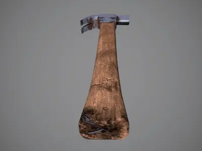 Hammer - LowPoly wooden Low-poly 3D model