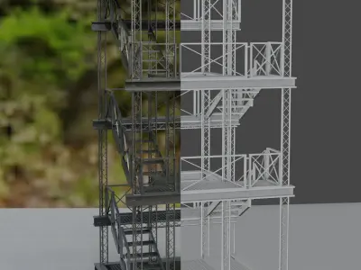 Steel scaffolding tower 3D model