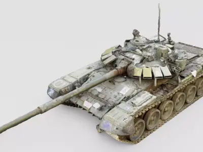 Russian T-90 tank destroyed by Ukrainian army  3D model purchase