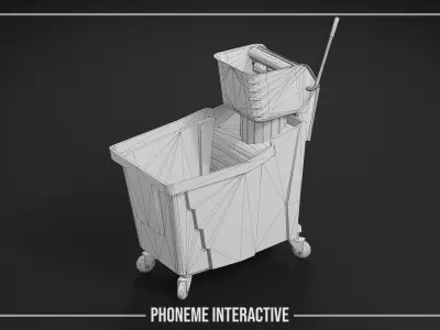 Cleaning Bucket 3D Model - Game Ready with LODs Low-poly 3D model