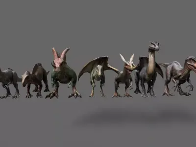 Dinosaurs Pack 5 Low-poly 3D model